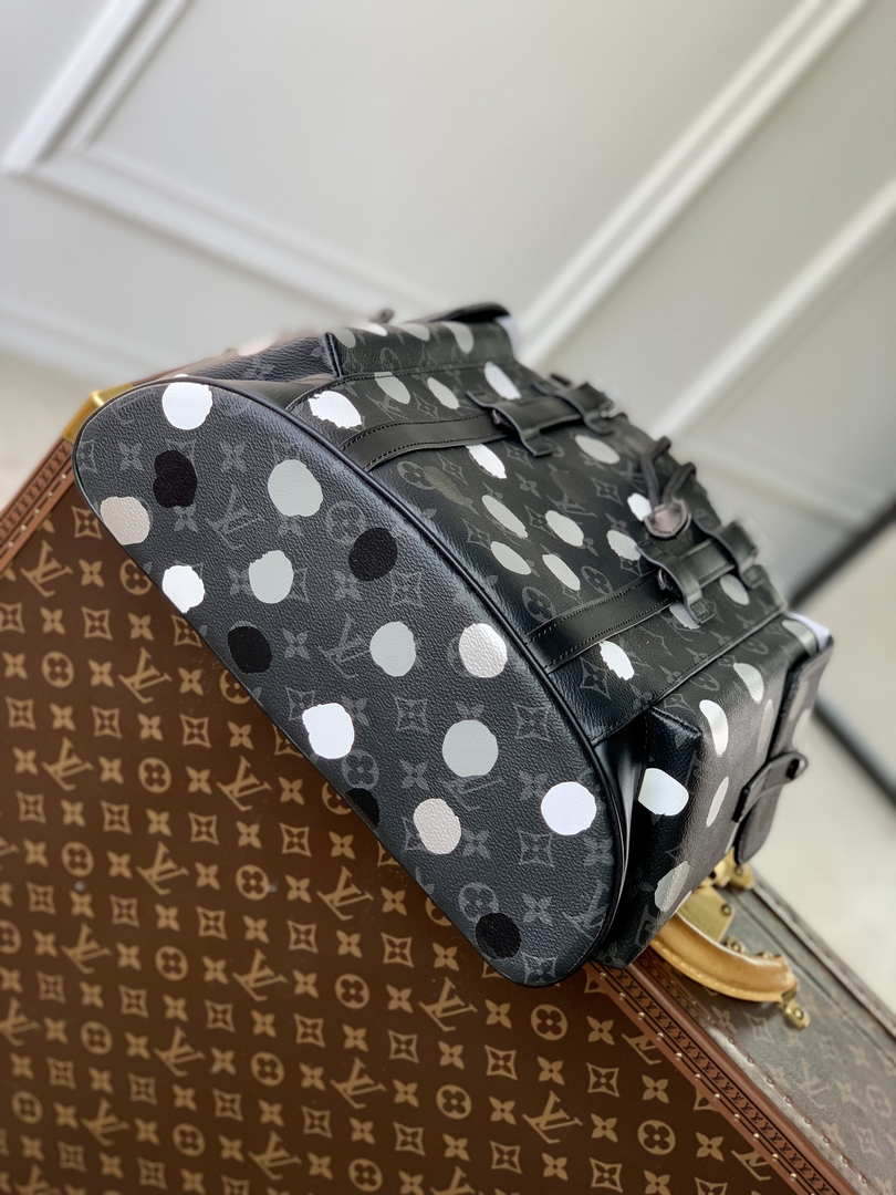 LV M46403 Louis Vuitton LV x YK  Christopher MM Backpack Monogram eclipse Black and Silver - Default Title - View 4