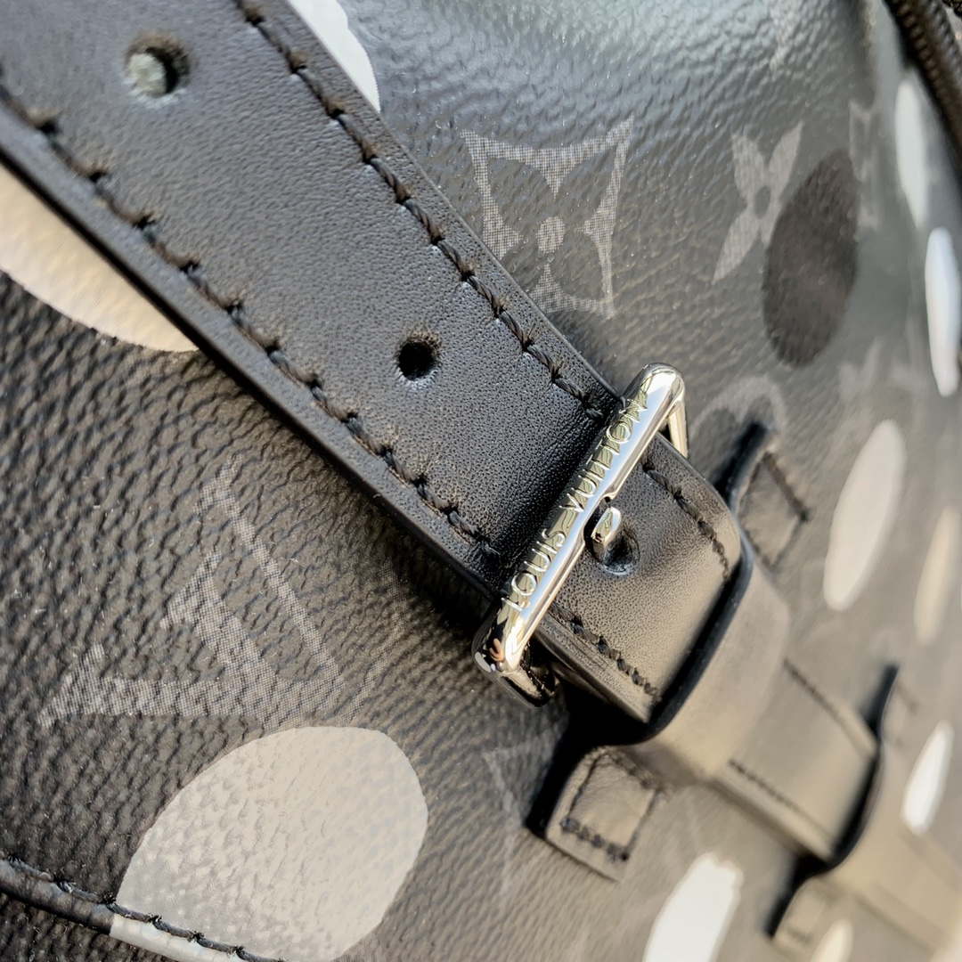 LV M46403 Louis Vuitton LV x YK  Christopher MM Backpack Monogram eclipse Black and Silver - Default Title - View 5
