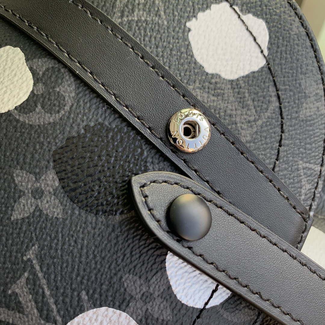LV M46403 Louis Vuitton LV x YK  Christopher MM Backpack Monogram eclipse Black and Silver - Default Title - View 6