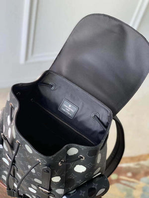 LV M46403 Louis Vuitton LV x YK  Christopher MM Backpack Monogram eclipse Black and Silver - Default Title - View 7