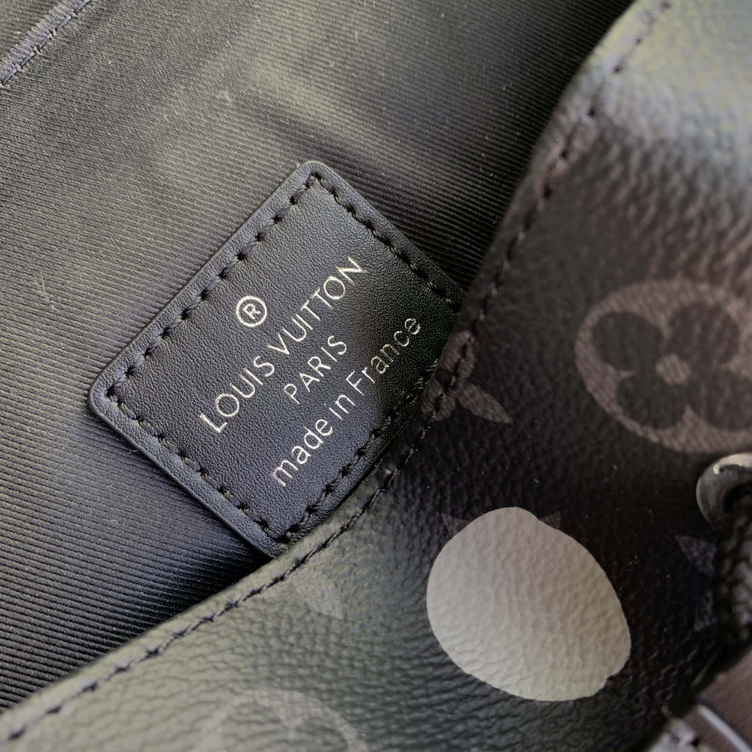 LV M46403 Louis Vuitton LV x YK  Christopher MM Backpack Monogram eclipse Black and Silver - Default Title - View 9