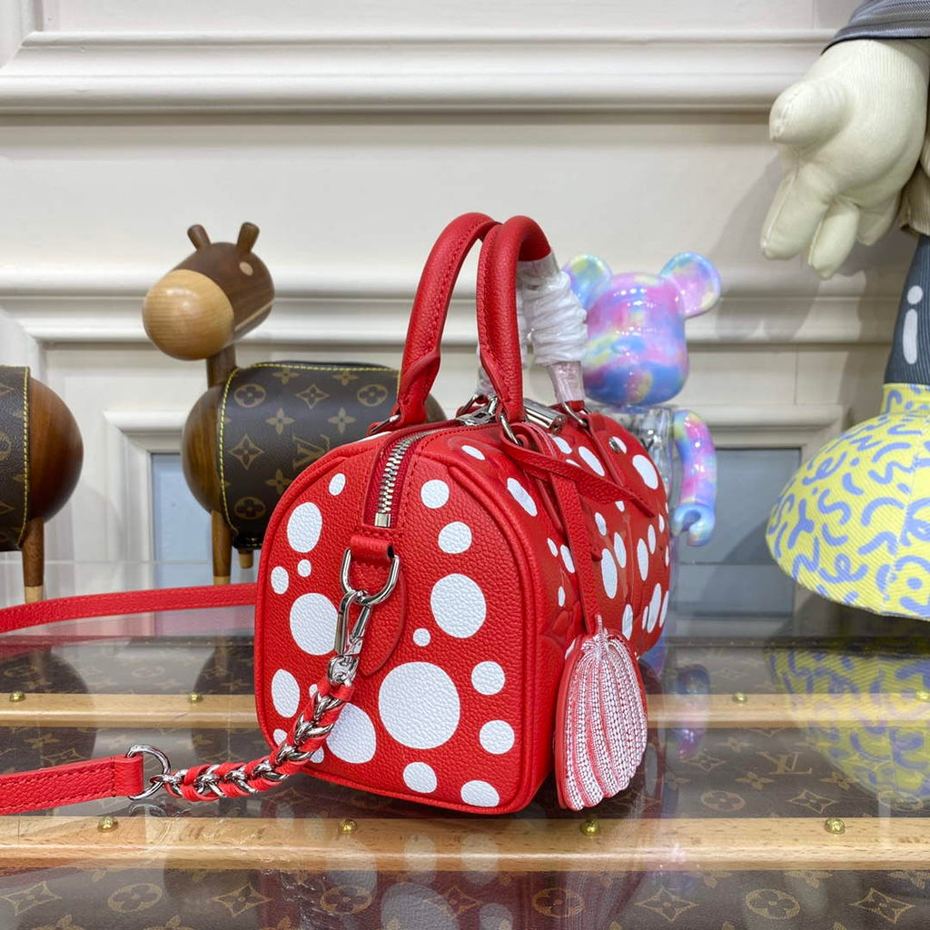 LV M46411 Louis Vuitton LV x YK Speedy Bandouliere 20 Bag Red