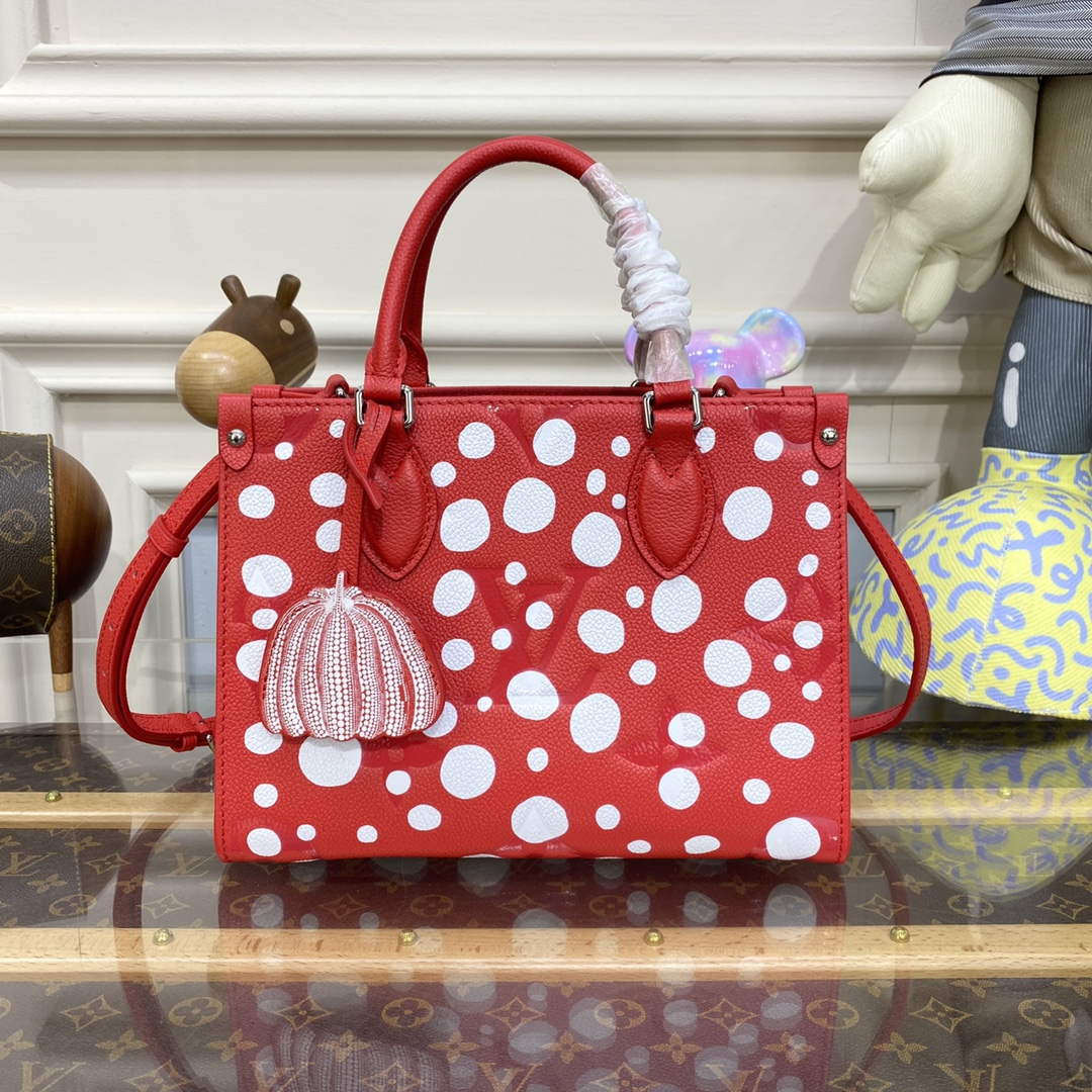 LV M46412 Louis Vuitton LV x YK OnTheGo PM Bag Red - Default Title - View 1
