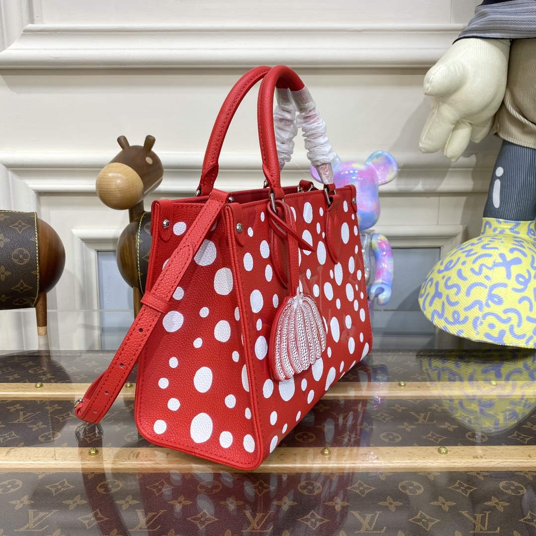 LV M46412 Louis Vuitton LV x YK OnTheGo PM Bag Red - Default Title - View 3