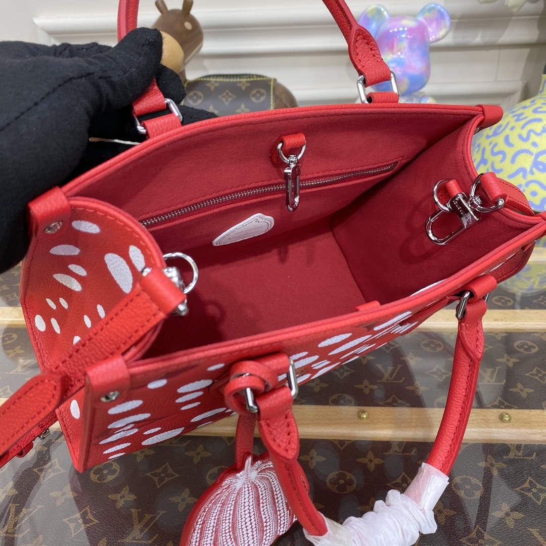 LV M46412 Louis Vuitton LV x YK OnTheGo PM Bag Red - Default Title - View 9