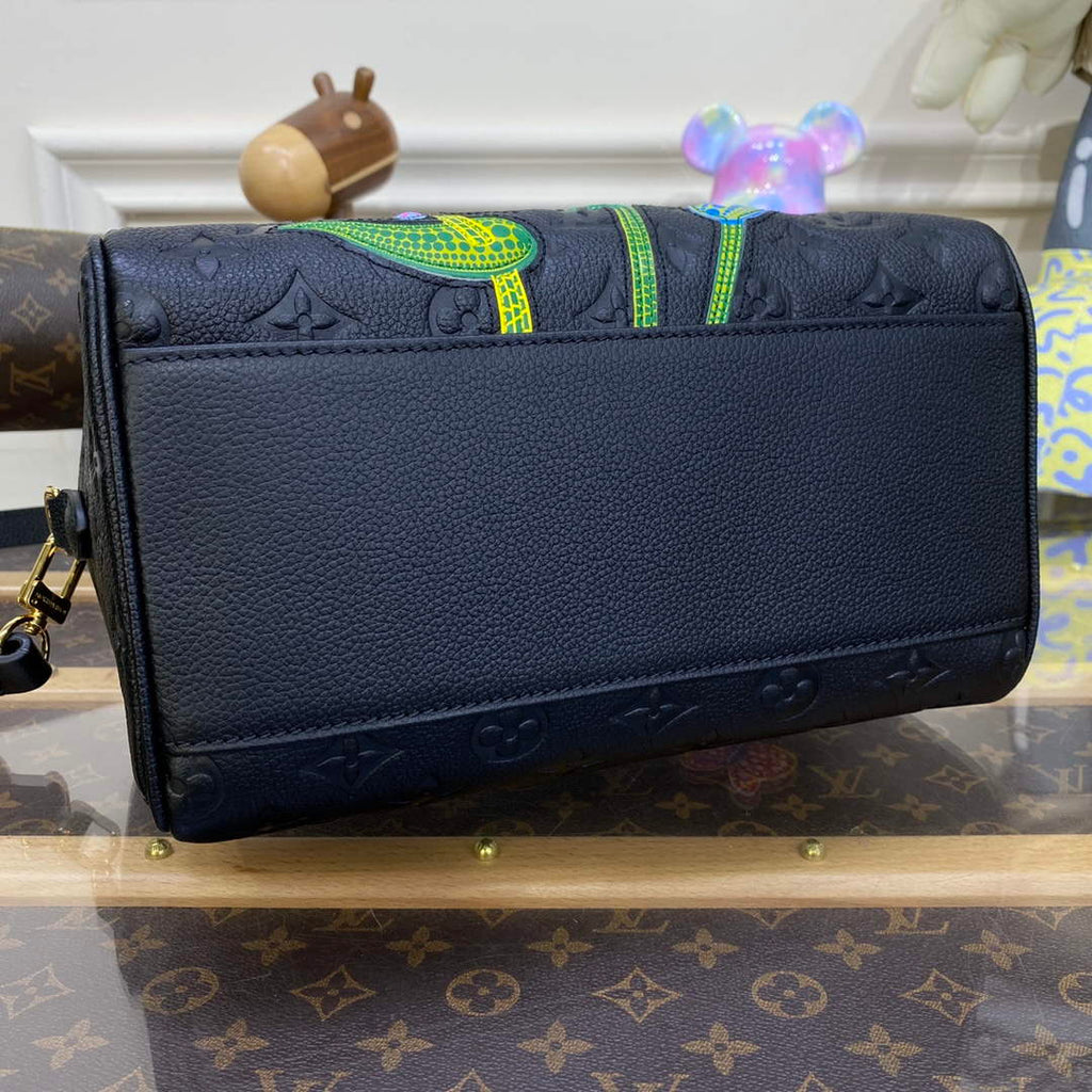 LV M46415 Louis Vuitton LV x YK Speedy Bandouliere 25 Bag Black