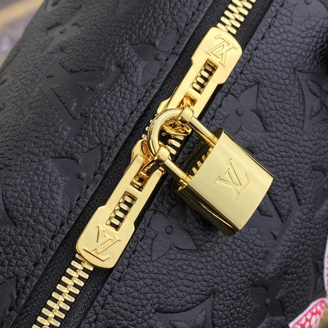 LV M46415 Louis Vuitton LV x YK Speedy Bandouliere 25 Bag Black