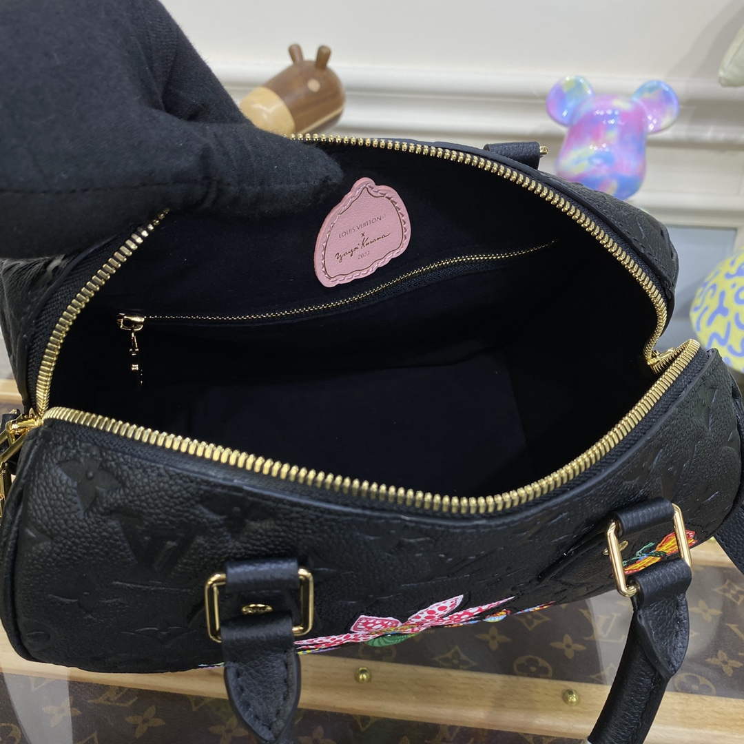 LV M46415 Louis Vuitton LV x YK Speedy Bandouliere 25 Bag Black - Default Title - View 9