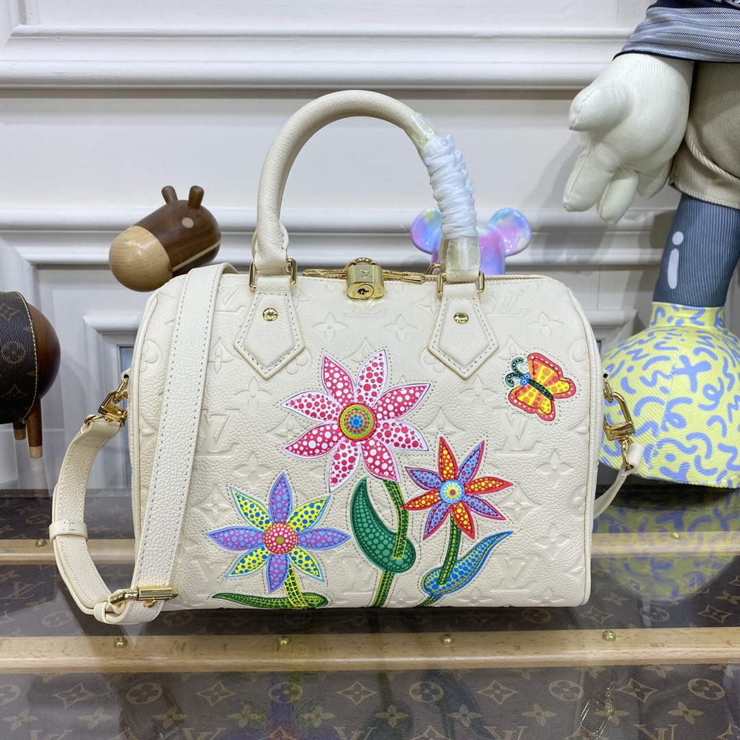 LV M46415 Louis Vuitton LV x YK Speedy Bandouliere 25 Bag White - Default Title - View 1