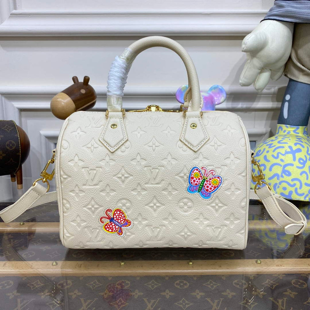 LV M46415 Louis Vuitton LV x YK Speedy Bandouliere 25 Bag White