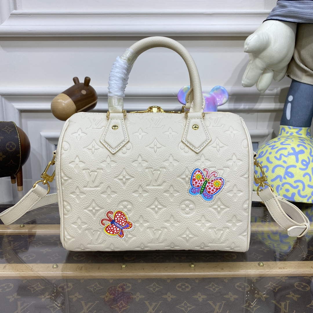 LV M46415 Louis Vuitton LV x YK Speedy Bandouliere 25 Bag White - Default Title - View 2