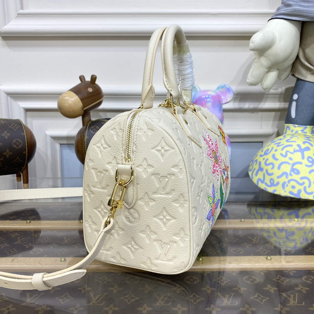 LV M46415 Louis Vuitton LV x YK Speedy Bandouliere 25 Bag White