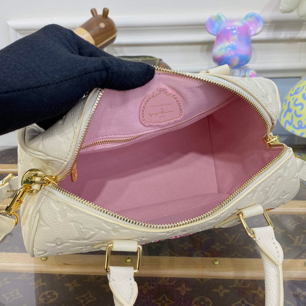 LV M46415 Louis Vuitton LV x YK Speedy Bandouliere 25 Bag White