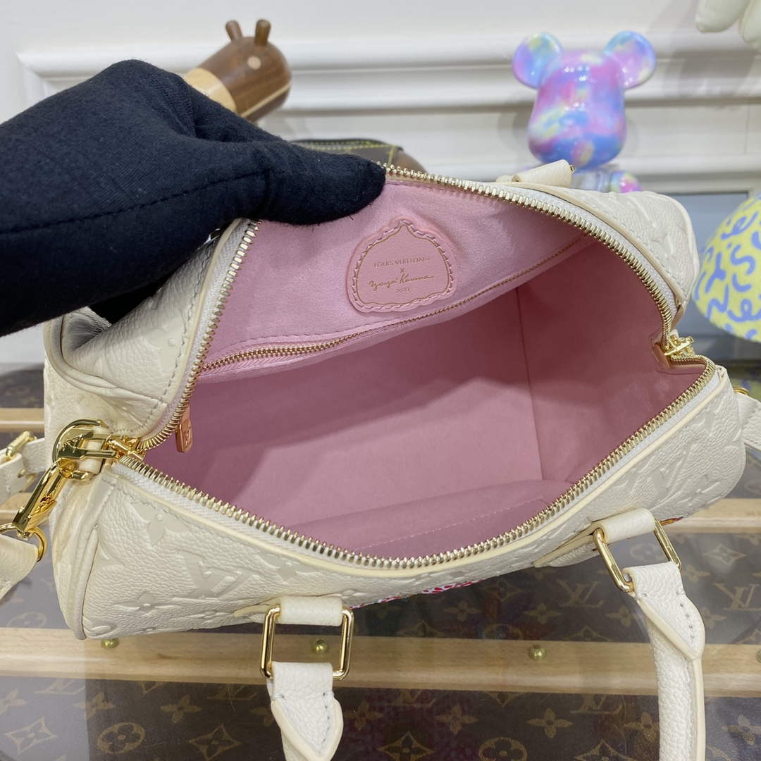 LV M46415 Louis Vuitton LV x YK Speedy Bandouliere 25 Bag White