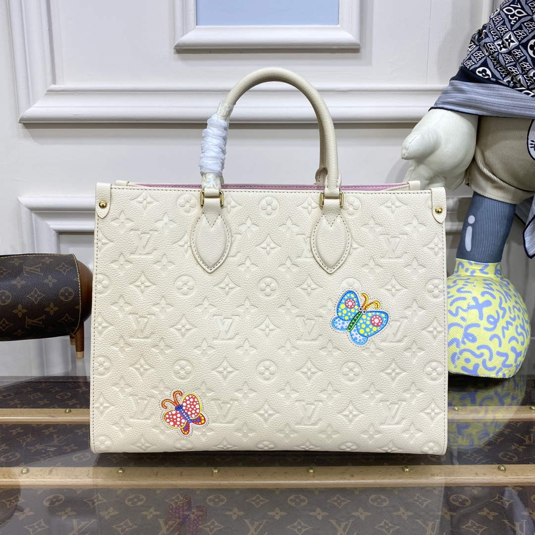 LV M46416 Louis Vuitton LV x YK OnTheGo MM Bag White - Default Title - View 2