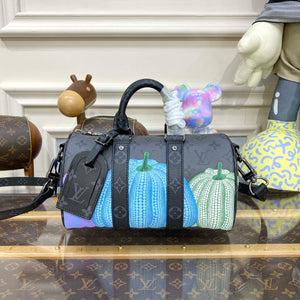 LV M46437 Louis Vuitton LV x YK Keepall 25 Bag Monogram Eclipse - Default Title - View 1