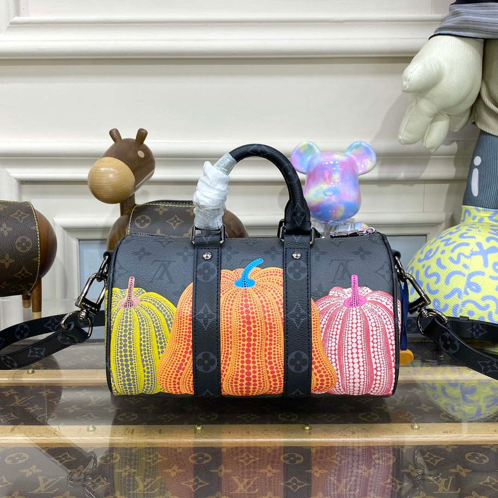 LV M46437 Louis Vuitton LV x YK Keepall 25 Bag Monogram Eclipse