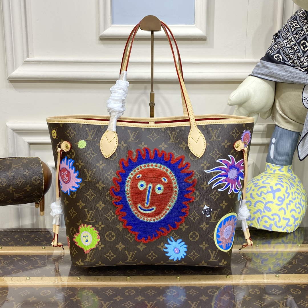 LV M46447 Louis Vuitton LV x YK Neverfull MM Bag - Default Title - View 2