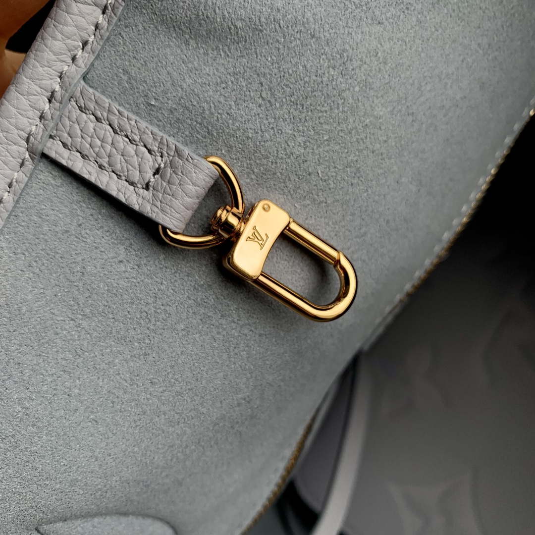 LV M46482 Louis Vuitton Neverfull MM Bag M45685 Monogram Empreinte Leather Blue - Default Title - View 7