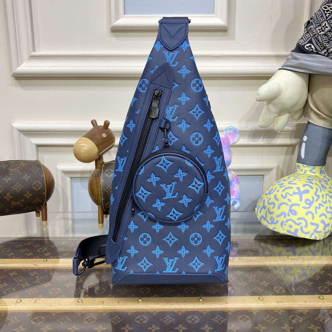 LV M46562 Louis Vuitton Duo Slingbag Navy River Blue - Default Title - View 1