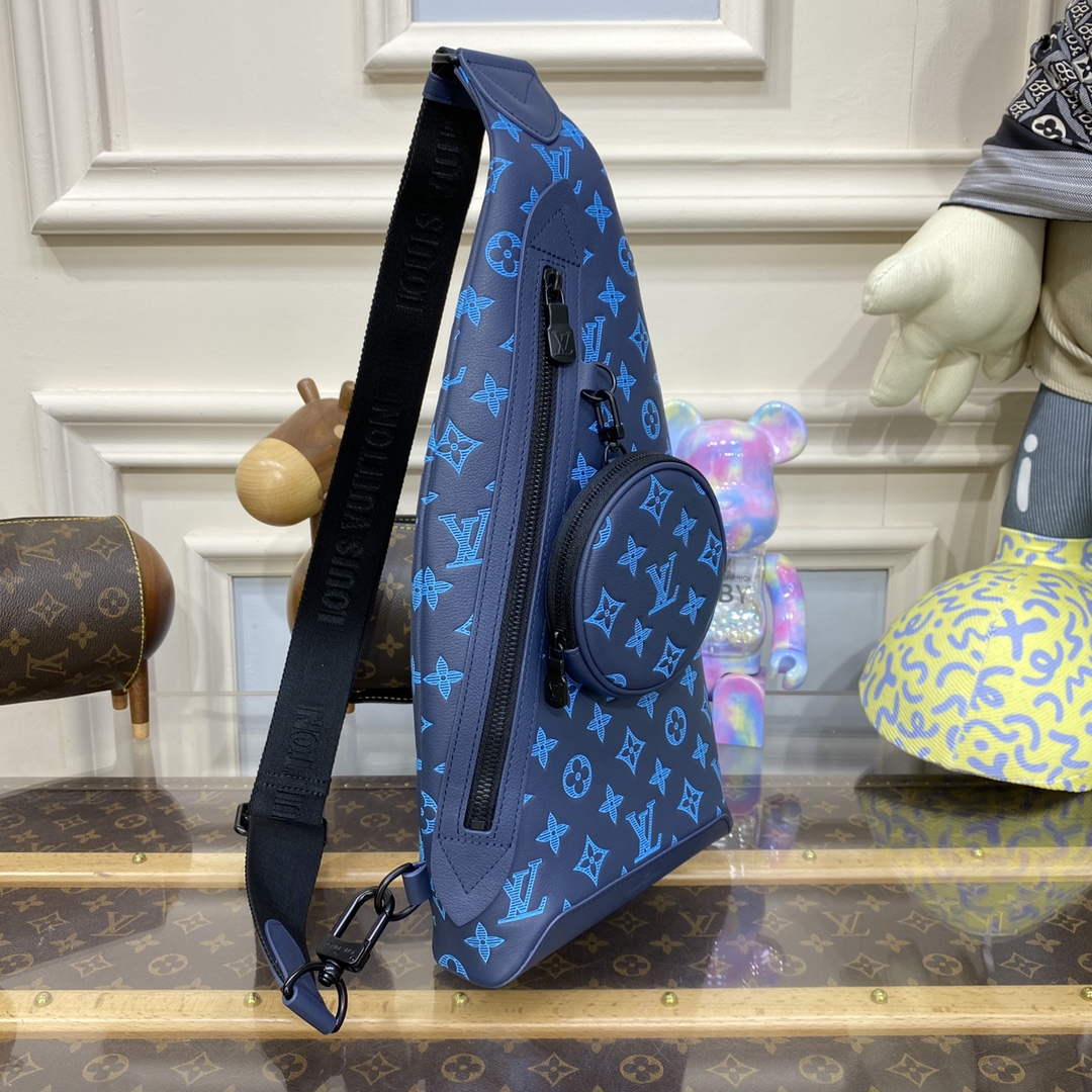LV M46562 Louis Vuitton Duo Slingbag Navy River Blue - Default Title - View 3