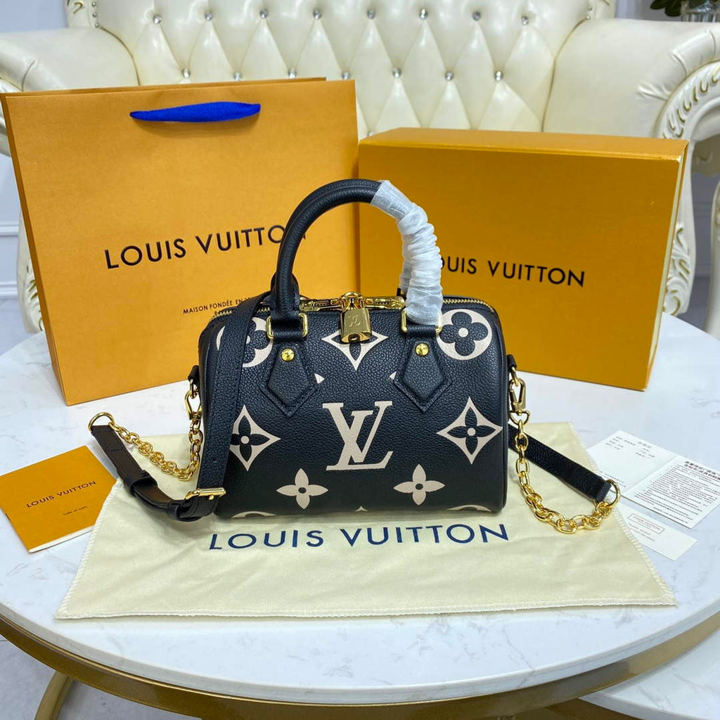LV M46575 Louis Vuitton Speedy Bandouliere 20 Bag Black