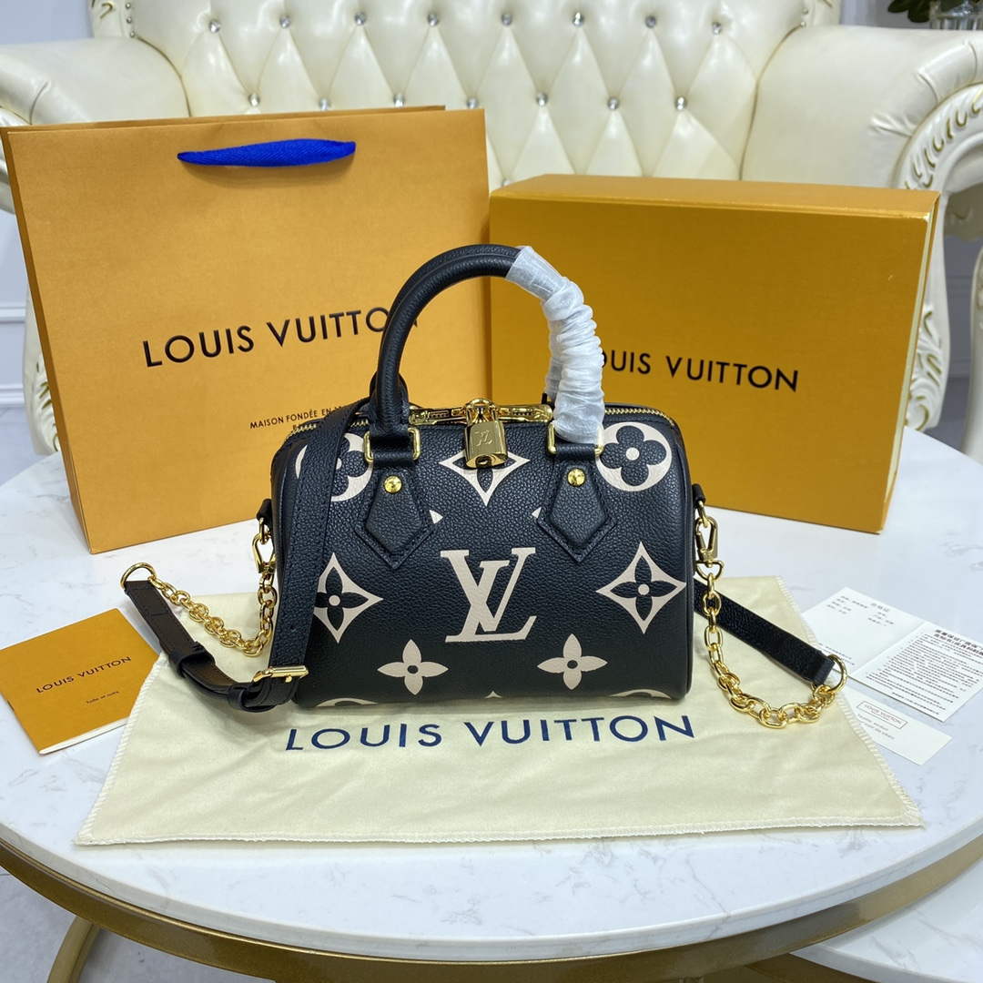 LV M46575 Louis Vuitton Speedy Bandouliere 20 Bag Black