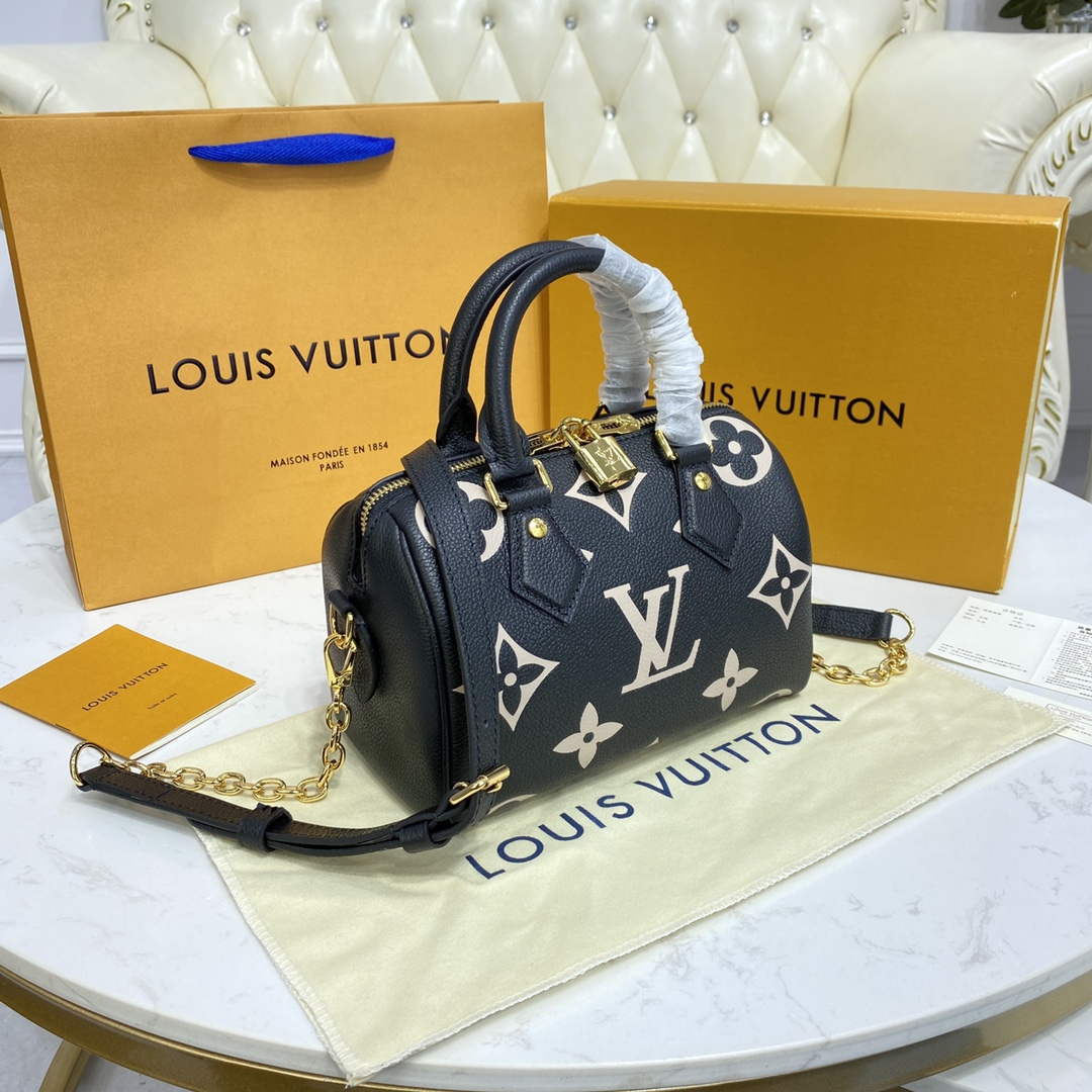 LV M46575 Louis Vuitton Speedy Bandouliere 20 Bag Black
