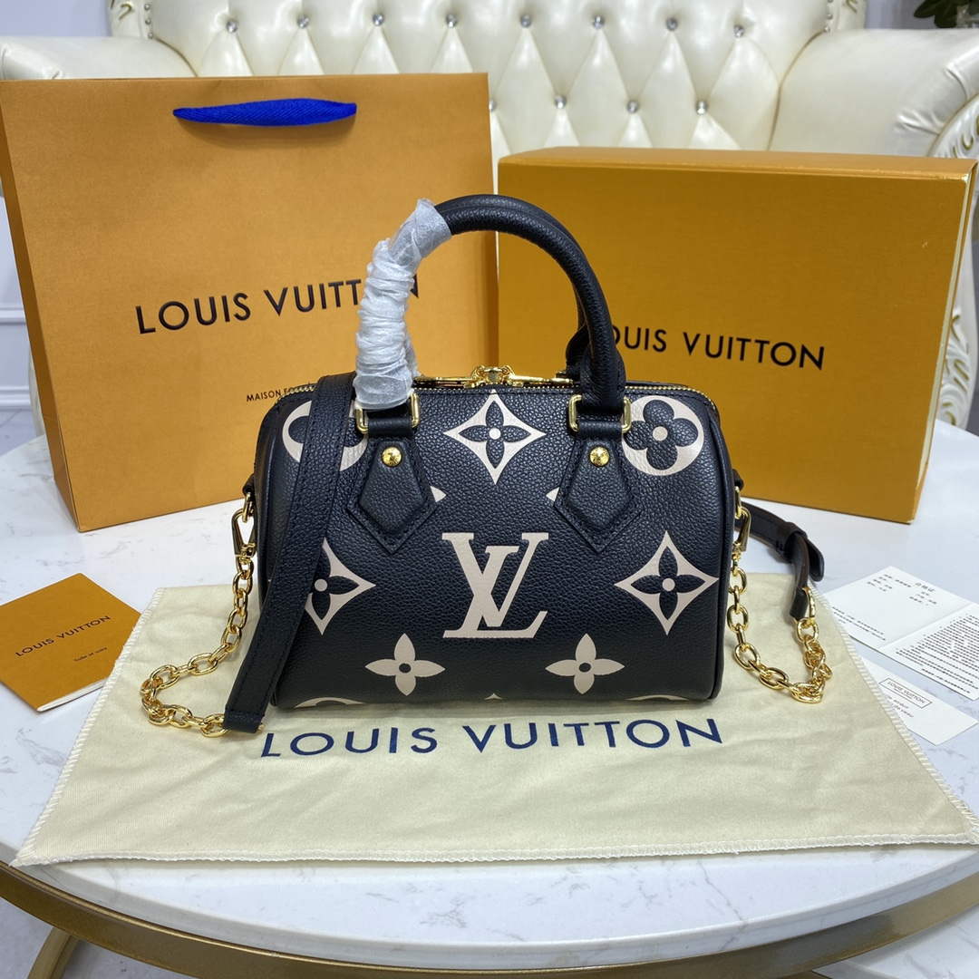 LV M46575 Louis Vuitton Speedy Bandouliere 20 Bag Black