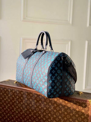 LV M46593 Louis Vuitton Keepall Bandouliere 50 Bag Navy River Blue - Default Title - View 2