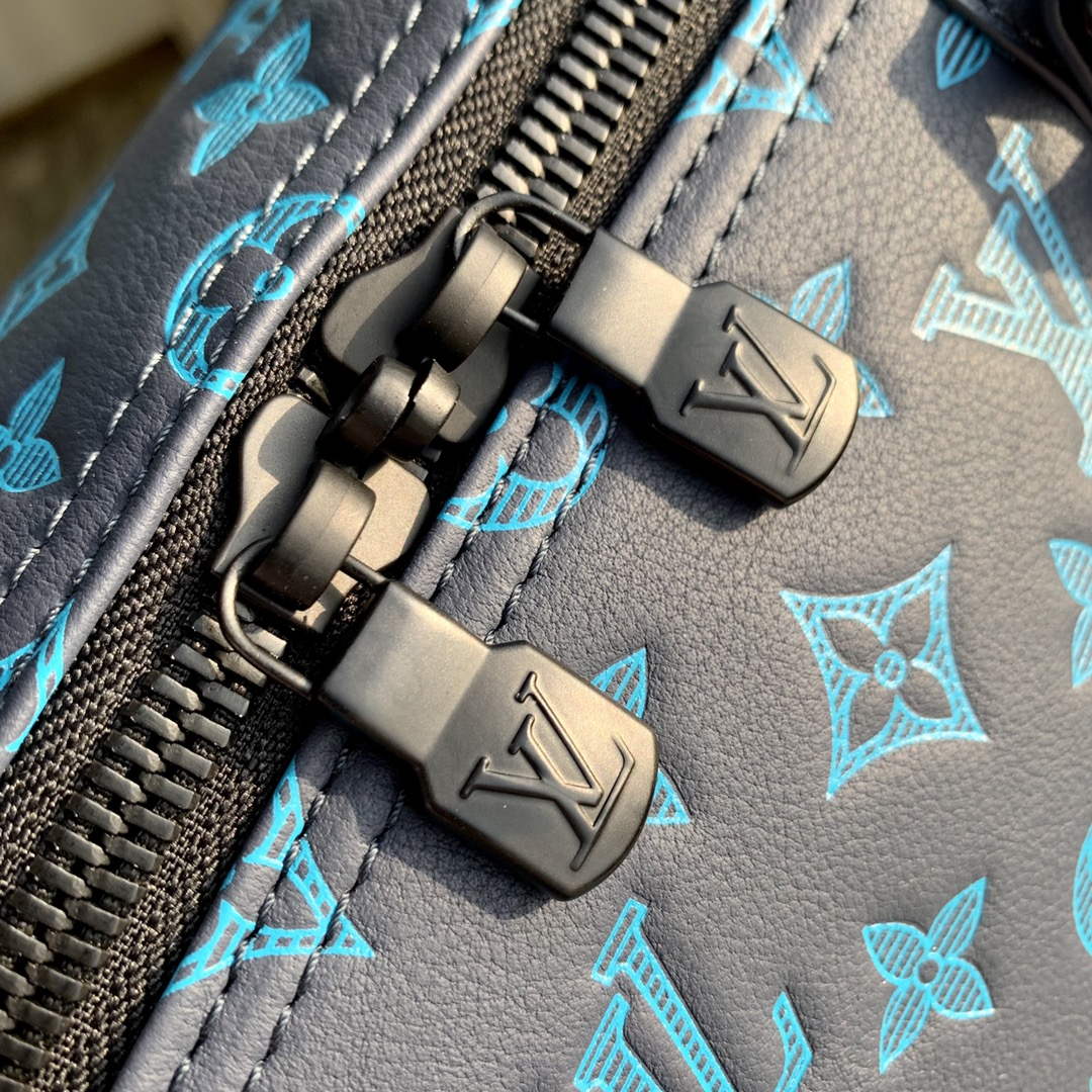 LV M46593 Louis Vuitton Keepall Bandouliere 50 Bag Navy River Blue