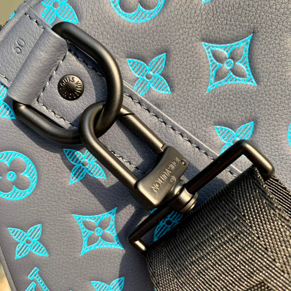LV M46593 Louis Vuitton Keepall Bandouliere 50 Bag Navy River Blue