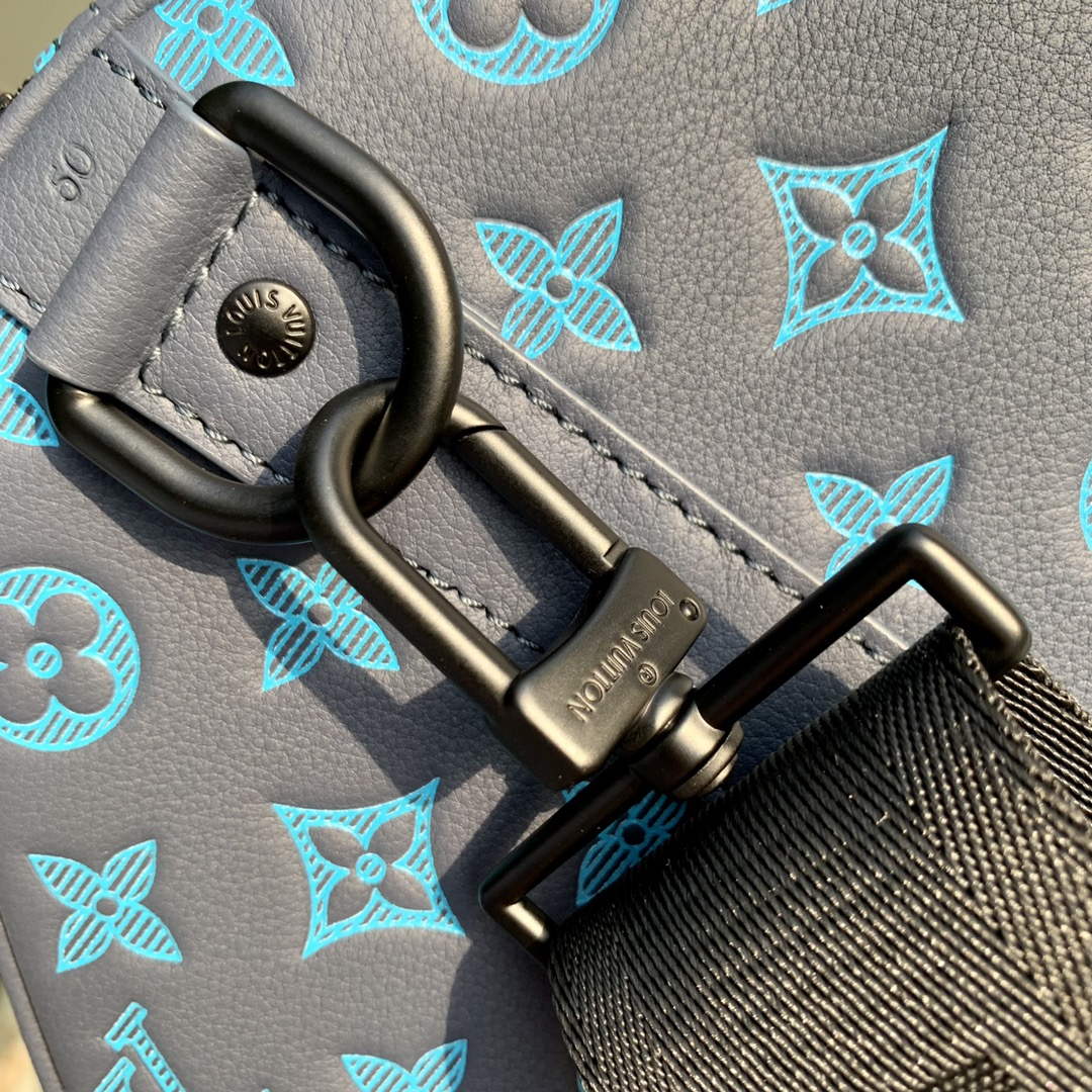 LV M46593 Louis Vuitton Keepall Bandouliere 50 Bag Navy River Blue - Default Title - View 7