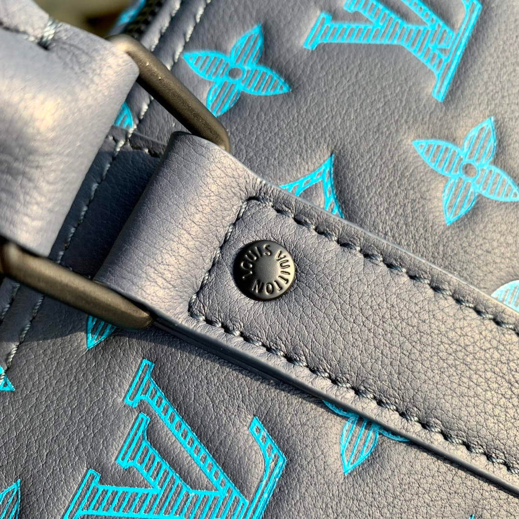 LV M46593 Louis Vuitton Keepall Bandouliere 50 Bag Navy River Blue
