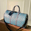 LV M46593 Louis Vuitton Keepall Bandouliere 50 Bag Navy River Blue - Default Title - View 1