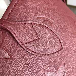 LV M46599 Louis Vuitton Neverfull MM Bag M45685 Monogram Empreinte Leather Wine Red - Default Title - View 5