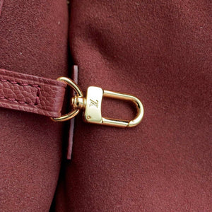 LV M46599 Louis Vuitton Neverfull MM Bag M45685 Monogram Empreinte Leather Wine Red - Default Title - View 6