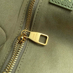 LV M46649 Louis Vuitton Neverfull MM Tote Bag Monogram Empreinte Leather Kaki Cream - Default Title - View 8
