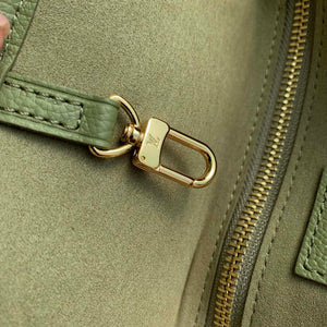 LV M46649 Louis Vuitton Neverfull MM Tote Bag Monogram Empreinte Leather Kaki Cream - Default Title - View 9