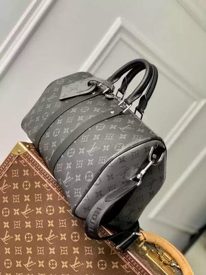 LV M46655 Louis Vuitton Keepall Bandouliere 35 Monogram Eclipse Black - Default Title - View 2