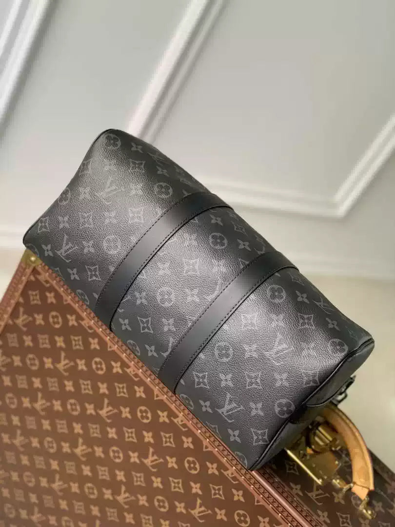 LV M46655 Louis Vuitton Keepall Bandouliere 35 Monogram Eclipse Black
