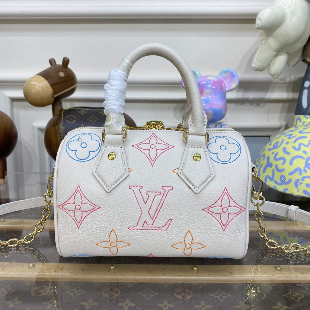 LV M46667 Louis Vuitton Speedy Bandouliere 20 Handbag Beige