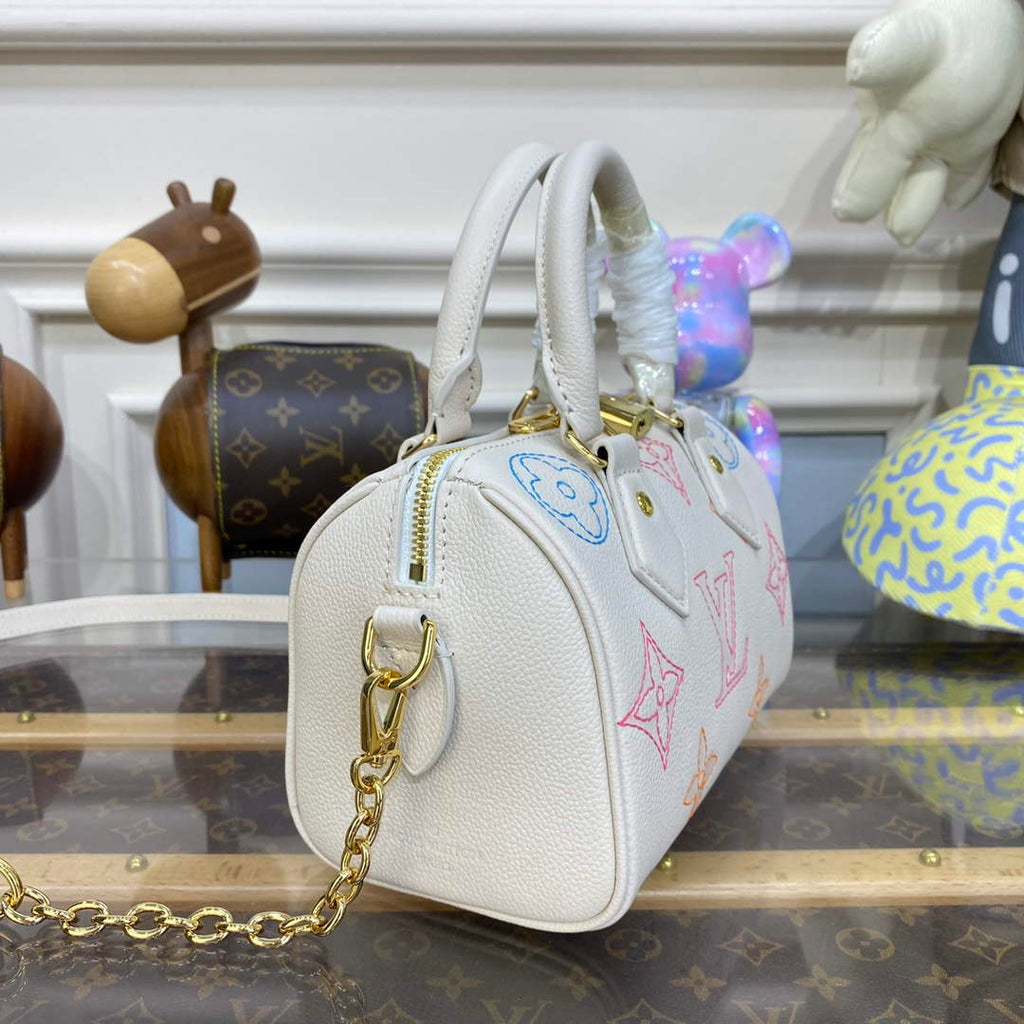 LV M46667 Louis Vuitton Speedy Bandouliere 20 Handbag Beige