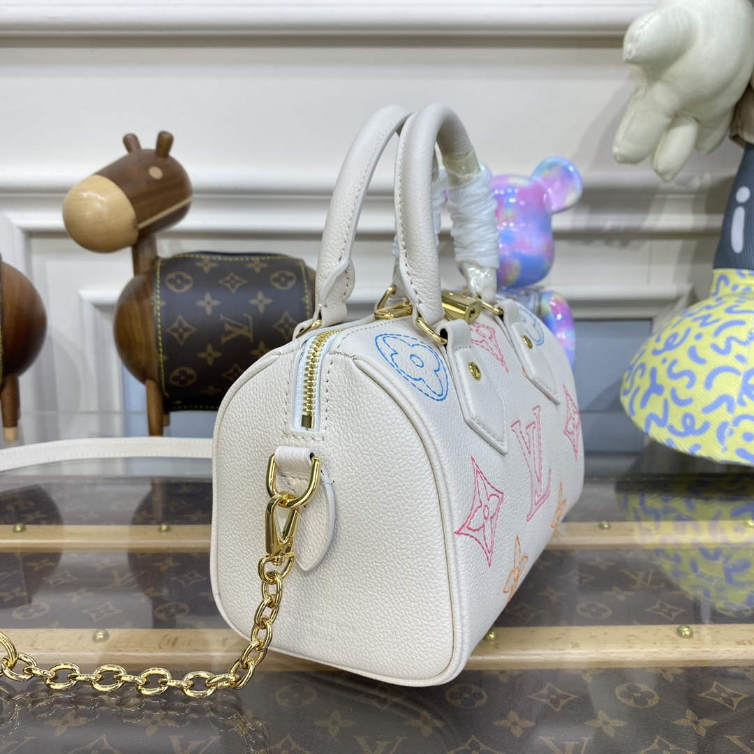 LV M46667 Louis Vuitton Speedy Bandouliere 20 Handbag Beige - Default Title - View 3