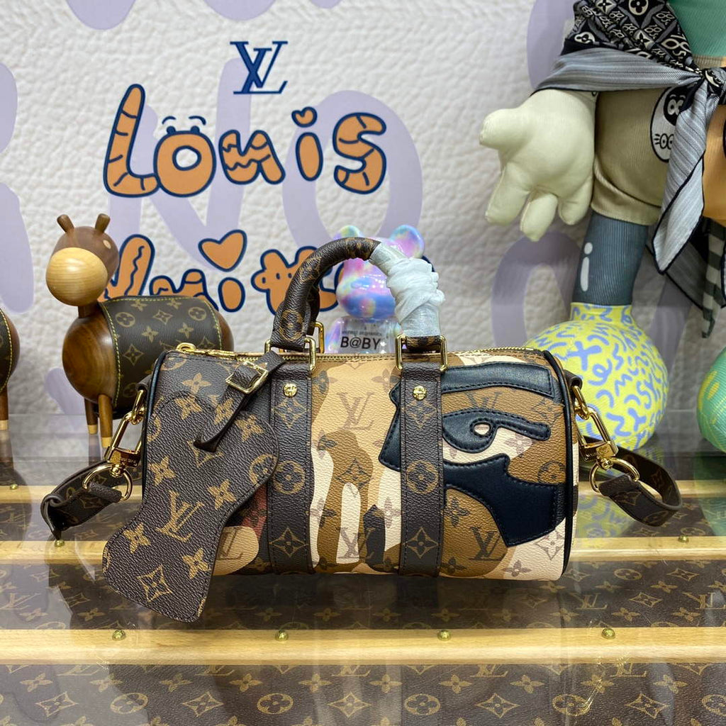 LV M46678 Louis Vuitton Keepall Bandouliere 25 Bag Brown