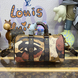 LV M46678 Louis Vuitton Keepall Bandouliere 25 Bag Brown - Default Title - View 2