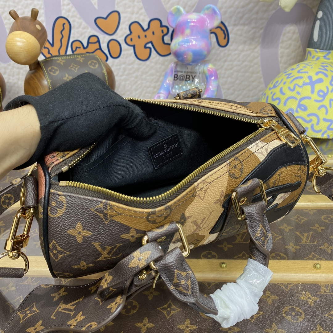 LV M46678 Louis Vuitton Keepall Bandouliere 25 Bag Brown - Default Title - View 9