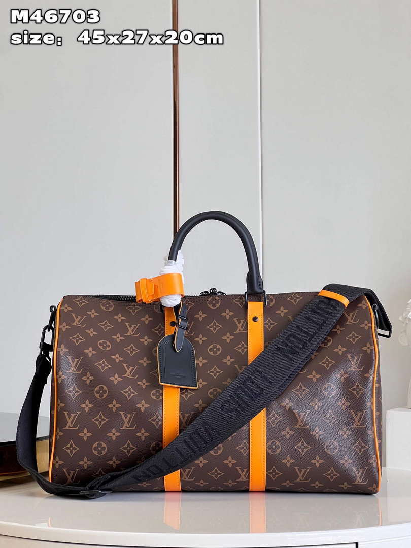 LV M46703 Louis Vuitton Keepall Bandouliere 45 Bag Radiant Sun