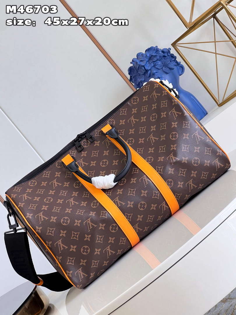 LV M46703 Louis Vuitton Keepall Bandouliere 45 Bag Radiant Sun