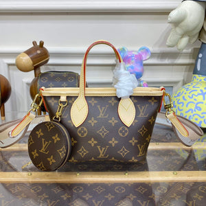 LV M46705 Louis Vuitton Neverfull BB Handbag Beige - Default Title - View 1